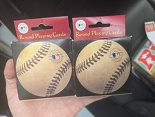 Vintage Major League Baseball Round Playing Cards In Box x 2 decks