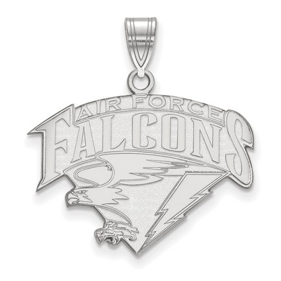 Großer Anhänger 10k Weißgold LogoArt United States Air Force Academy Falcons