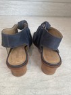 Bernardo Lizzie Women’s Size 8 Block Heel Blue Sandal Open Toe Shoe Bow — photo 3