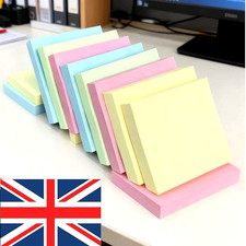 Self-Adhesive Sticky Notes Portable Stationery Office Supplies 4 Solid Color UK
