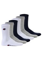 Champion Unisex Socken 6Er Pack Crew Hellgrau Weiß Schwarz GrößE 35-38 EU