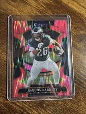 SAQUON BARKLEY EAGLES 2025 SELECT PINK PRIZM SHOCK FOOTBALL