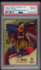 Marketplace image: 2020 TOPPS CHROME CHAMPIONS LEAGUE GOLAZO #GOLLM LIONEL MESSI 1/1 PSA 8
