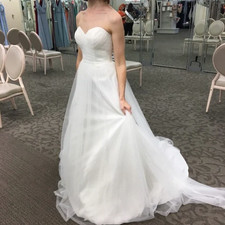 David's Bridal Style WG3802 White Tulle Sweetheart Wedding Dress sz 6