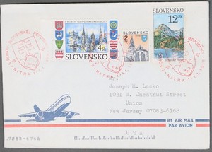 MayfairStamps Slovakia 1998 to Union NJ Air Mail Cover aaz_89873