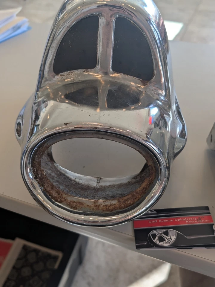 Chevy Bel Air 1957 cromo OEM LH y RH parachoques trasero extremo (par) Foto 2 de 4