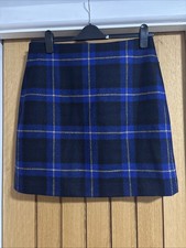 Hobbs Tatan Moon Women's Mini Skirt 100% Wool Size 12 Blue Lined BNWTS