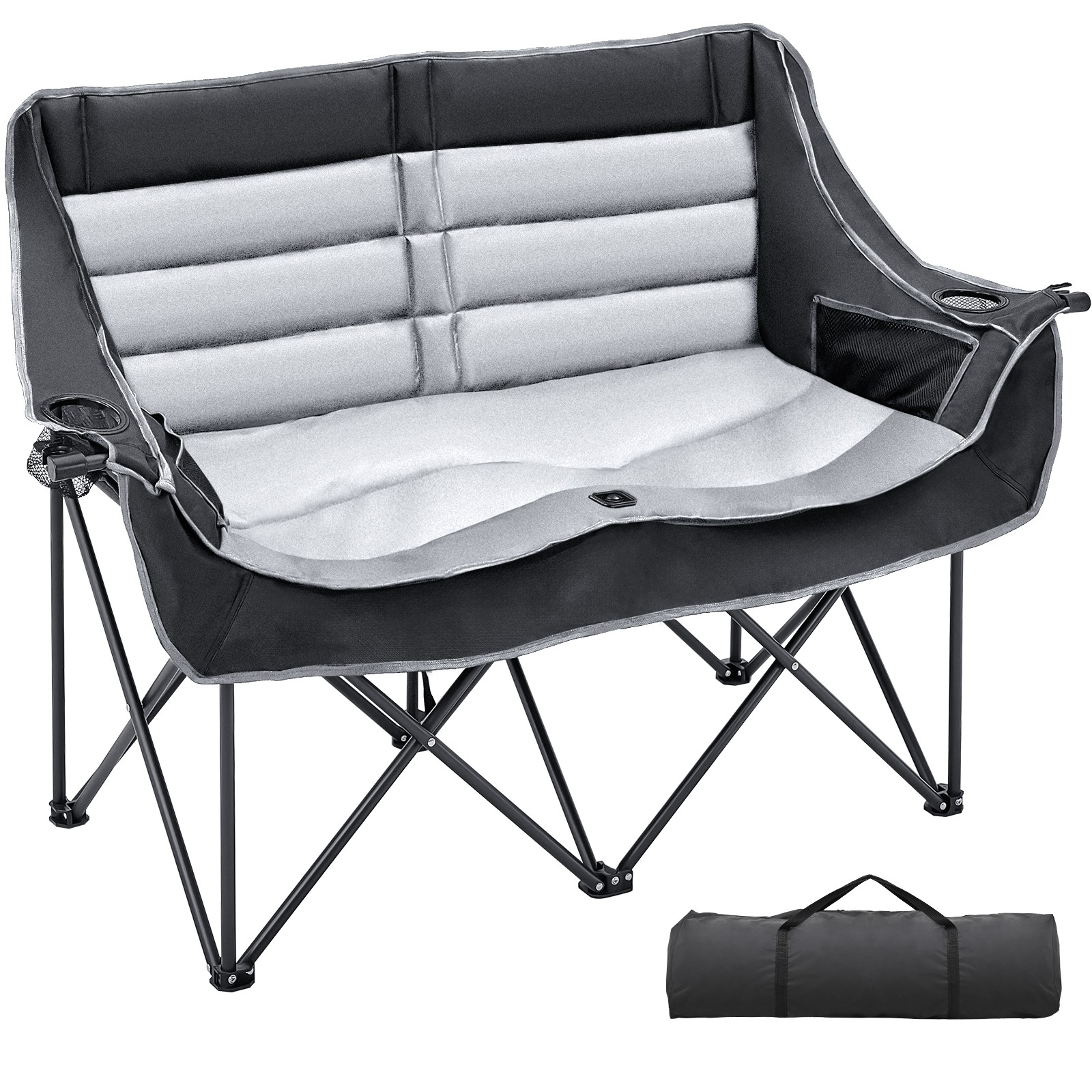 Oversized Camping Chair Double Folding Chair Heavy Duty 2 Person Loveseat Camp