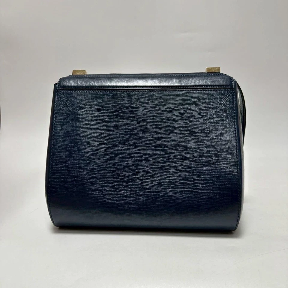 Authentic Givenchy Women's Pandora Box Shoulder Bag Navy Leather Used in Good - Image 3 of 4