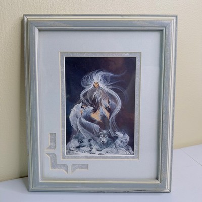 Signed Bruce Law Night Song Wolf Art Framed Print 1990 Wolves