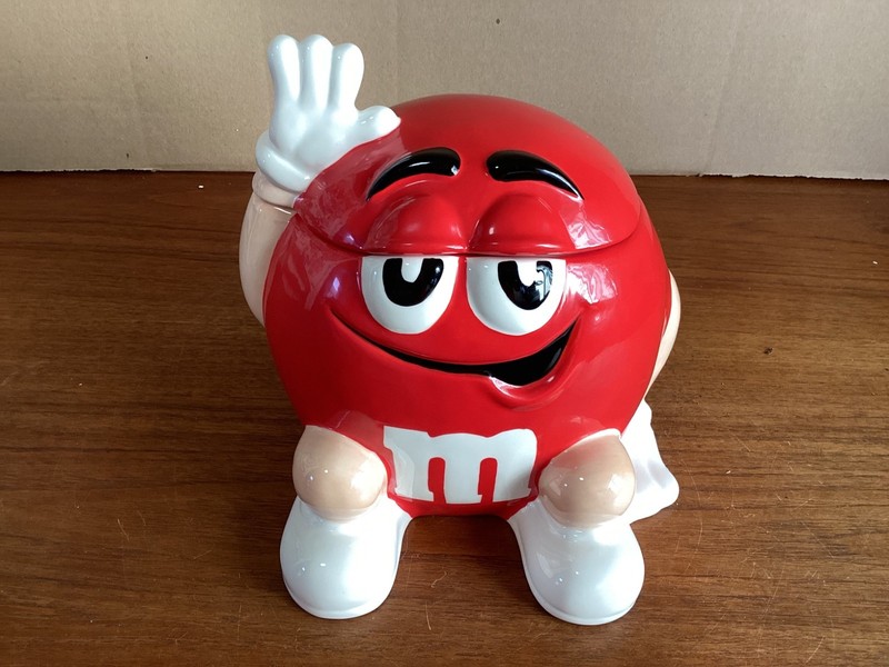 Very Rare M&M M  Original RED CHARACTER  Cookie Jar - LARGE - Vintage