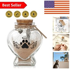 Personalized Pet Memorial Keepsake in Heart-Shaped Glass with Name Tag  Charms