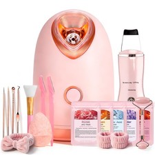Facial Steamer Spa Kit, Skin Scrubber, Nano Ionic Face Steamer for Deep Clean...