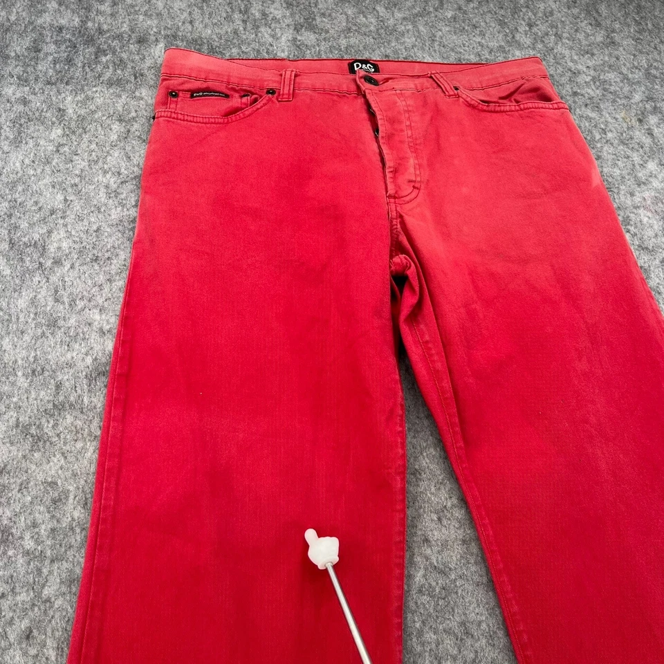 Jeans rectos ajustados vintage Dolce & Gabbana para hombre 36 rojos Foto 3 de 4