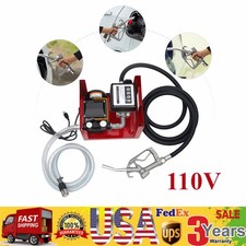 Electric Fuel Transfer Pump Self-priming Oil Diesel Pump 110V Hoses Nozzle