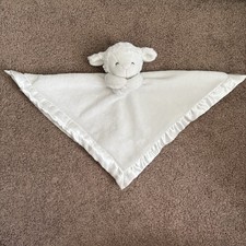 Carter's White Lamb Security Blanket Lovey, Satin Backing Unisex Baby