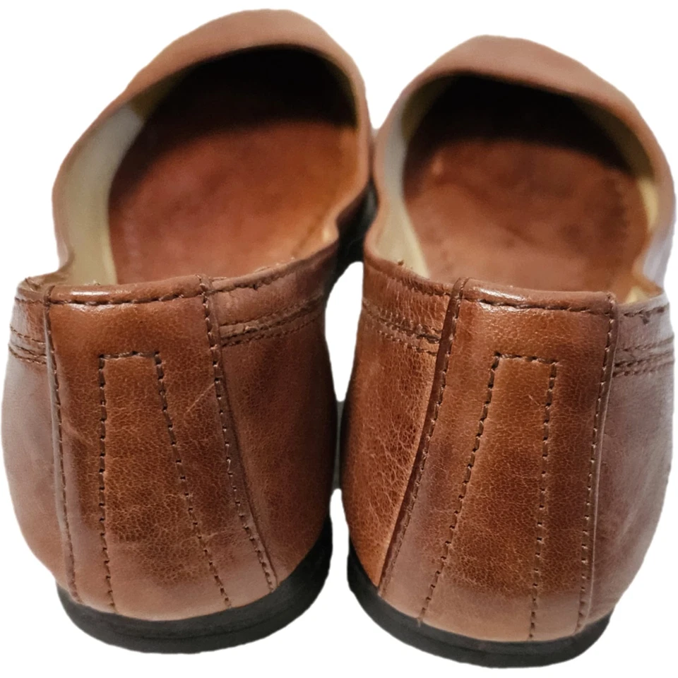 Frye Carson Ballet Plano Mujer Talla 7 Cuero Coñac Sin Cordones Foto 4 de 4