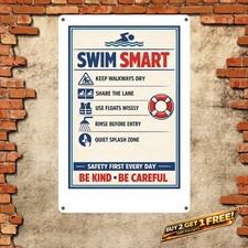 Pool Rules Eclectic Style Metal Tin Sign 8x12 Home Outdoor Decor