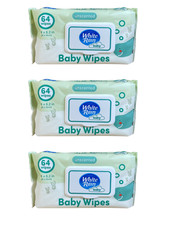 Baby Wipes Hypoallergenic Unscented Gentle Sensitive Skin Wipes 3 Packs of 64