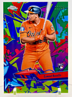 2026 Topps Chrome Samuel Basallo Wild Style Green Refractor RC /99 Orioles