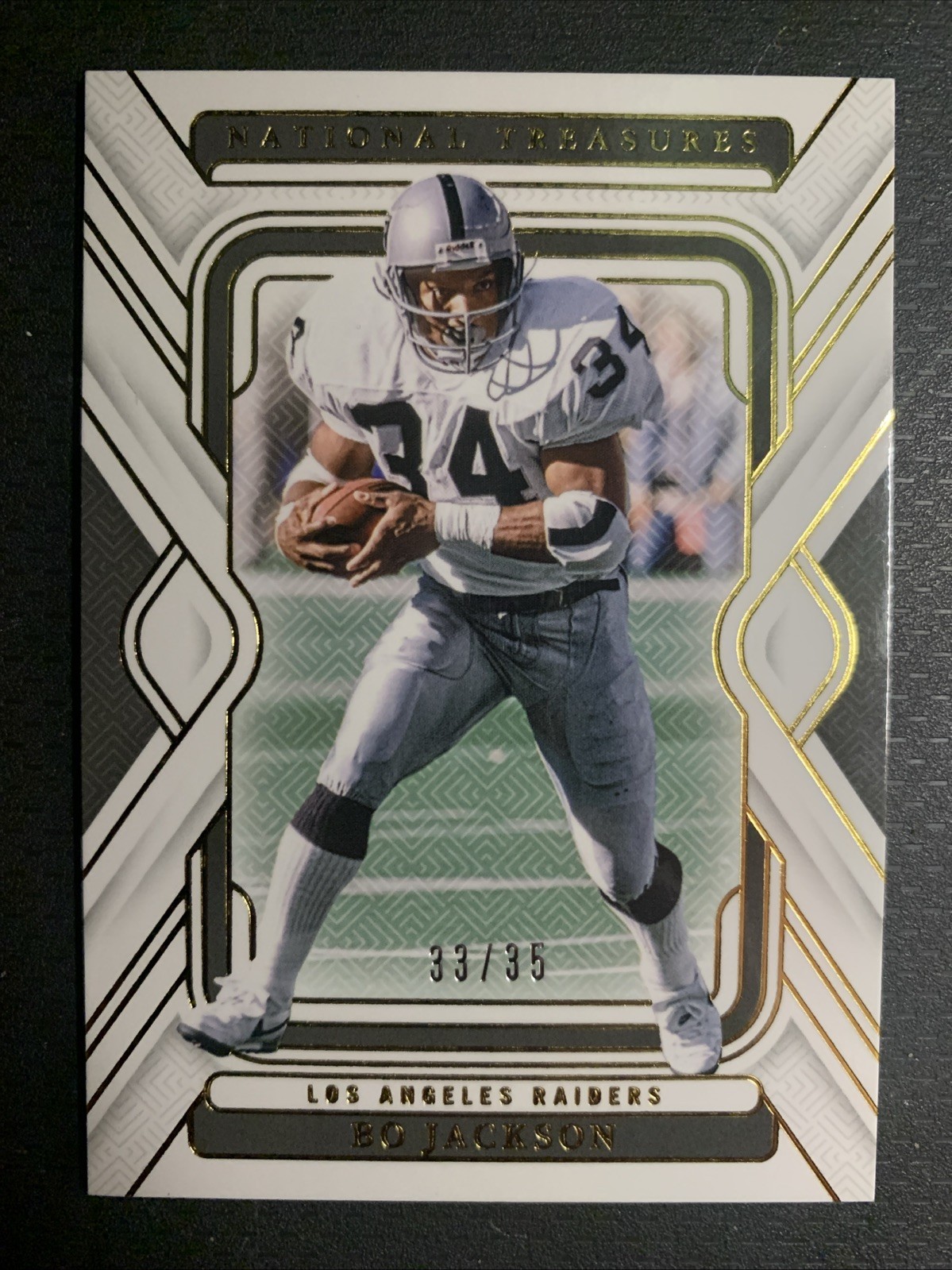 2024 Panini NFL National Treasures Bo Jackson Gold Etch 33/35 Raiders