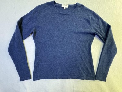 Dunedin Cashmere Sweater Womens XXL Blue 100% Cashmere Crewneck Knit Pullover