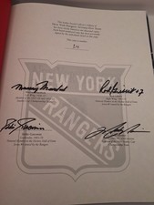 New York Rangers 75 Years Book Limited SIGNED Rod Gilbert, Mark Messier + 2