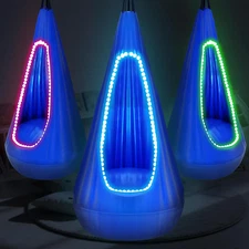 Light up Kids Pod Swing Seat, Upgraded Sensory Pod Swing Hanging Hammock Swing C