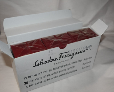 3X NIB SALVATORE FERRAGAMO After Shave Emulsion + Lotion 1.7 oz each - Sealed