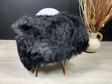 Sheepskin Black / Beautiful REAL Sheepskin Rug Seat Cover Throw