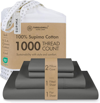 Certified 100% American Supima Cotton Sheets, Queen Sheet Set, 1000 Thread Count