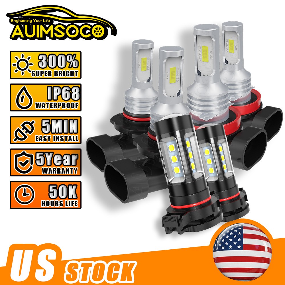 6x White LED Headlight Fog Light For Chevrolet Suburban 1500 2007 2008 2009-2014
