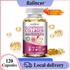 Glutathione Collagen Softgels Revitalize Skin Hair Support Nails Bones Joints US