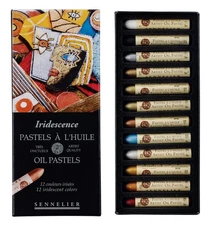 Sennelier Oil Pastel Iridescent Set, 12 Count - Vibrant Art Supplies