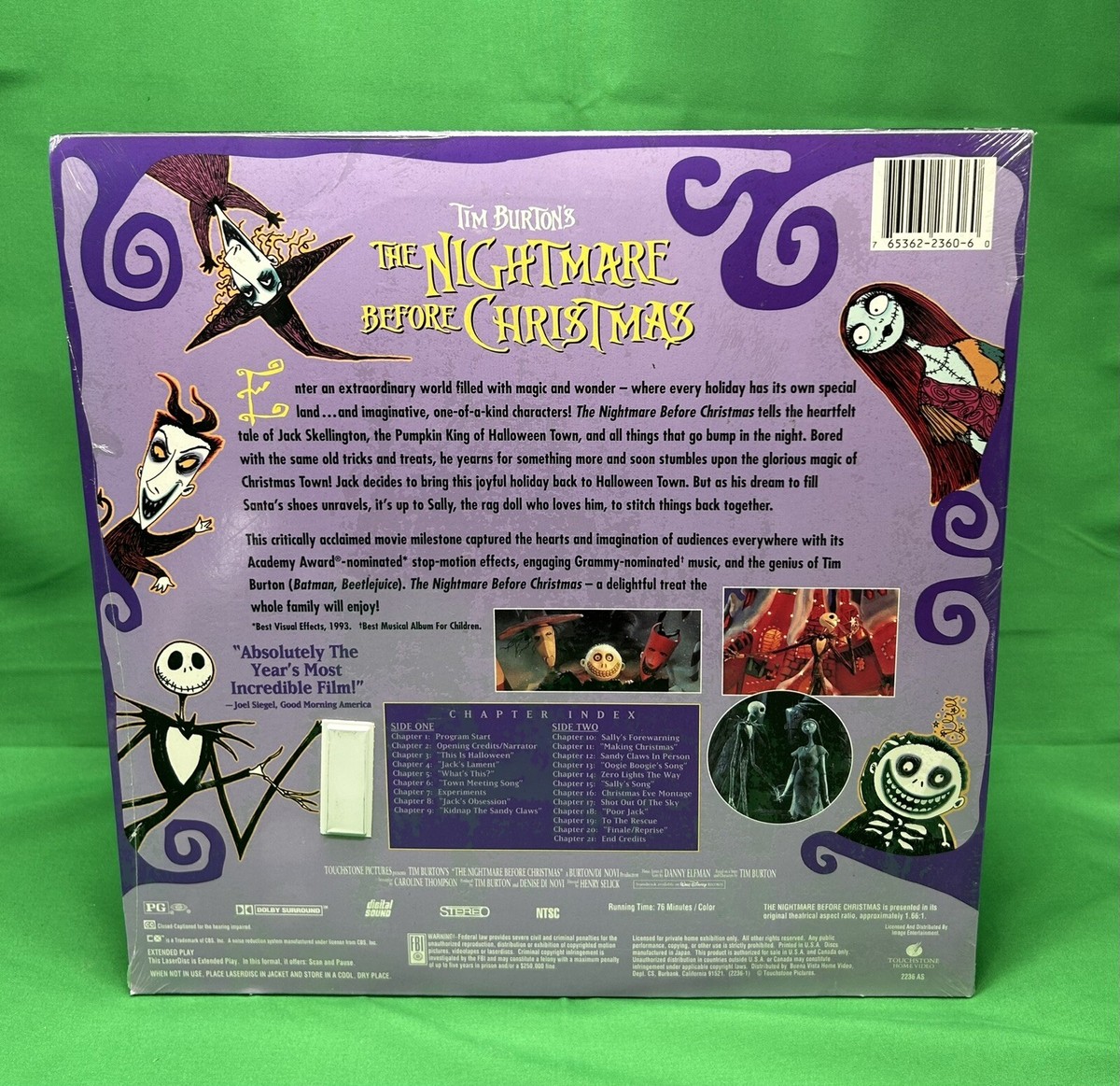 THE NIGHTMARE BEFORE CHRISTMAS Letterbox Laserdisc Tim Burton