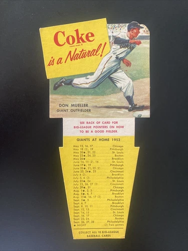 1952 Coca Cola Playing Tips Don Mueller (Nice Shape, No Creases)