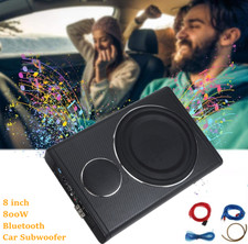 Untersitz Aktiv Auto Kfz Subwoofer Verstärker mit Kabelset Kompakt Bluetooth
