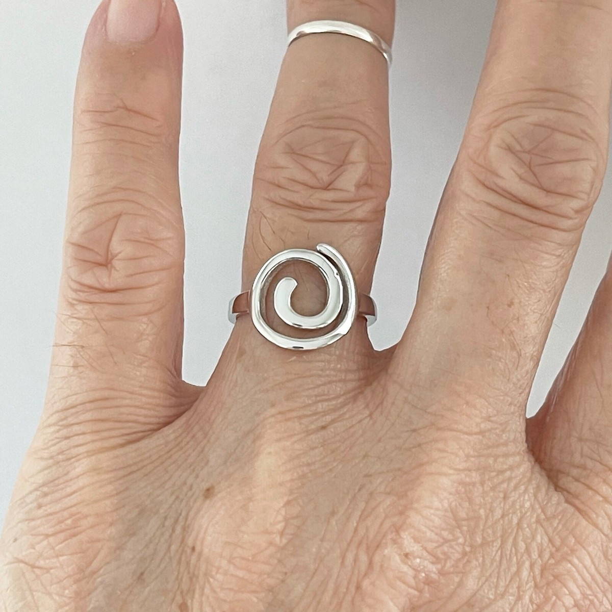 Sterling Silver Spiral Ring, Silver Ring, Swirl Ring, Boho