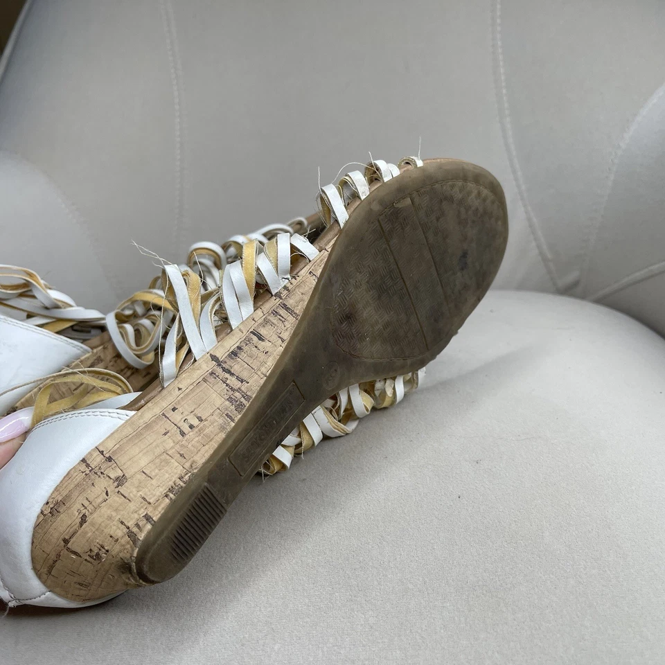 Sandalias boho de cuero blanco con tiras de gladiador talla 9 de Seychelles para mujer Foto 4 de 4