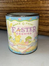 Vintage Tin Bucket W/ Vanilla & Sugar Easter Cookies Logo Bunny Rabbits