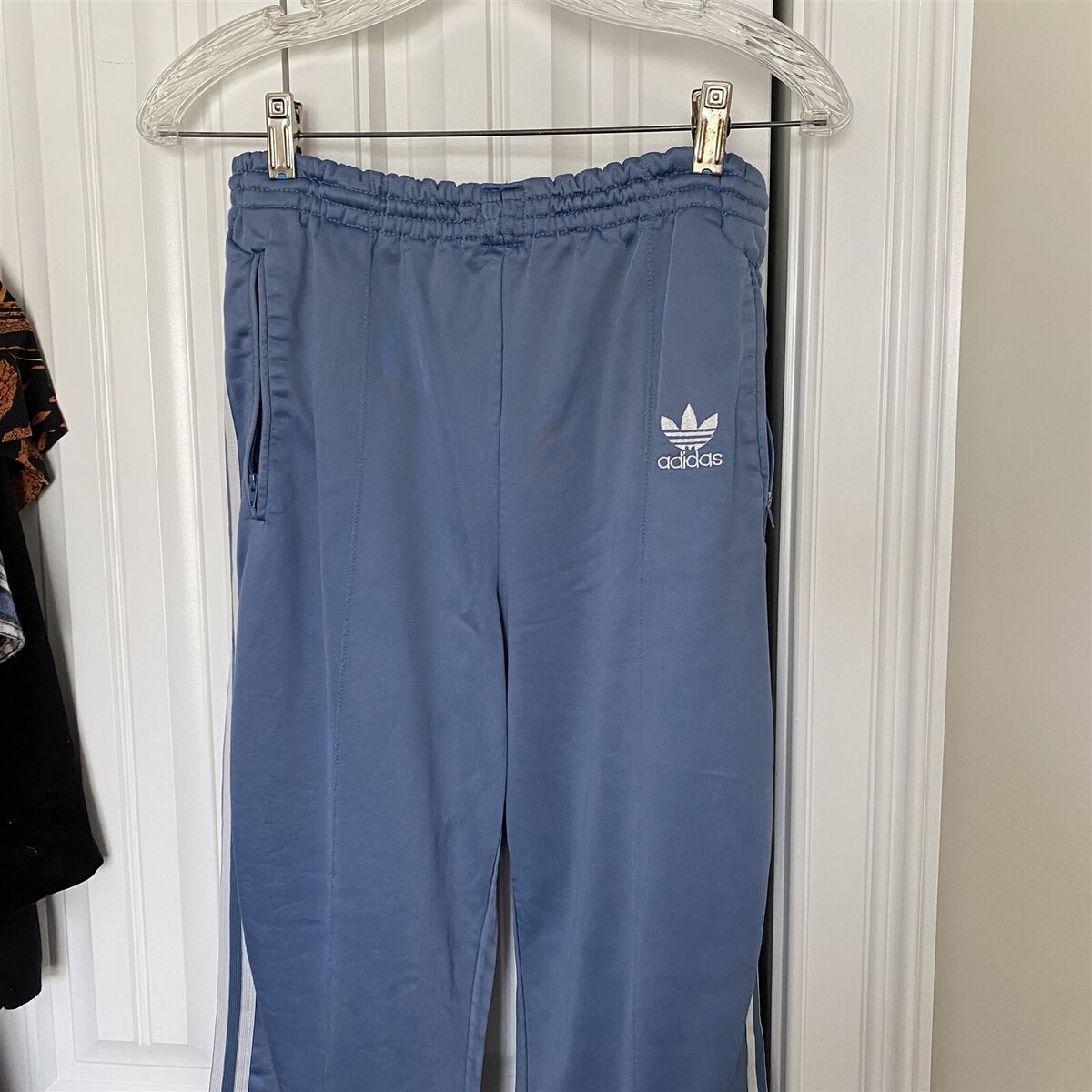 Vintage Adidas Track Pants Trefoil Size Large Blue Made in Vintage Adidas Track Pants Trefoil Size Large Blue Made in