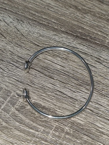 PANDORA Sterling silver 925 Signature Logo Pave Open Cuff Bangle 590528 Size 2 - Picture 11 of 14