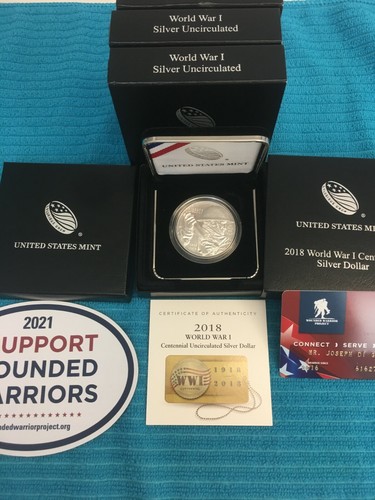 2018 WWI CENTENNIAL UNCIRCULATED SILVER $ from US MINT ( 18CB ) LOW MINTAGE! - Picture 5 of 5