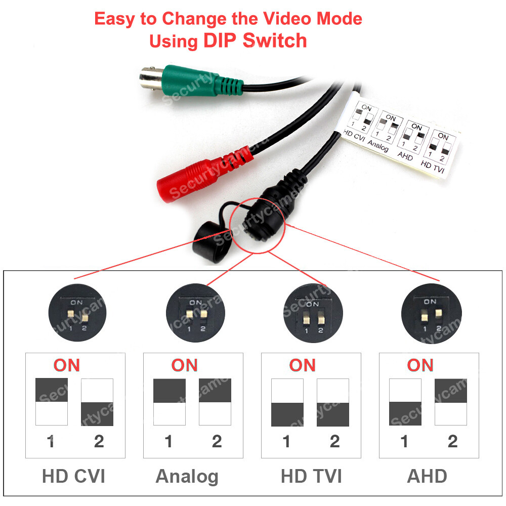4x HD 1080p Dome CCTV Security Camera and Power Supply with DC Power connectors