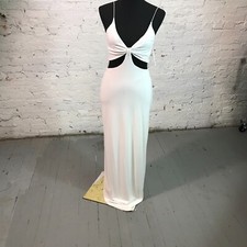 ALICE + OLIVIA Dress Womens 8 Havana White Stretch Jersey Cut-Out Maxi $295 Nfdg