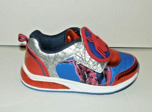 red and blue light up shoes