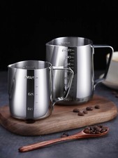 Jarra espumadora de leche de acero inoxidable con escala café espresso leche espuma