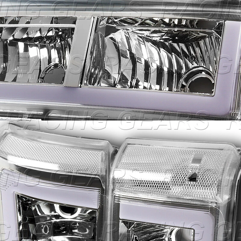 FAROS 4 PIEZAS BARRA LED CROMADOS APTOS 03-07 CHEVY SILVERADO 1500 2500 3500 AVALANCHA Foto 2 de 4