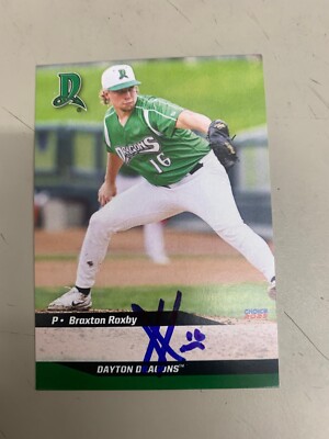 Broxton Roxby Signed Card 2023 Dayton Dragons Team Card IP Auto