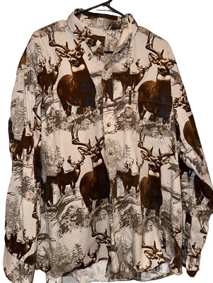 Magellan Whitetail Deer Print Mens XXL Hunting Button Up Buck